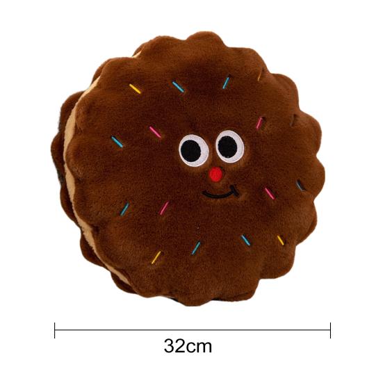 Sandwich Biscuit Plush Pillow Round Square Cartoon Cookies Plush Toy Stuffed
