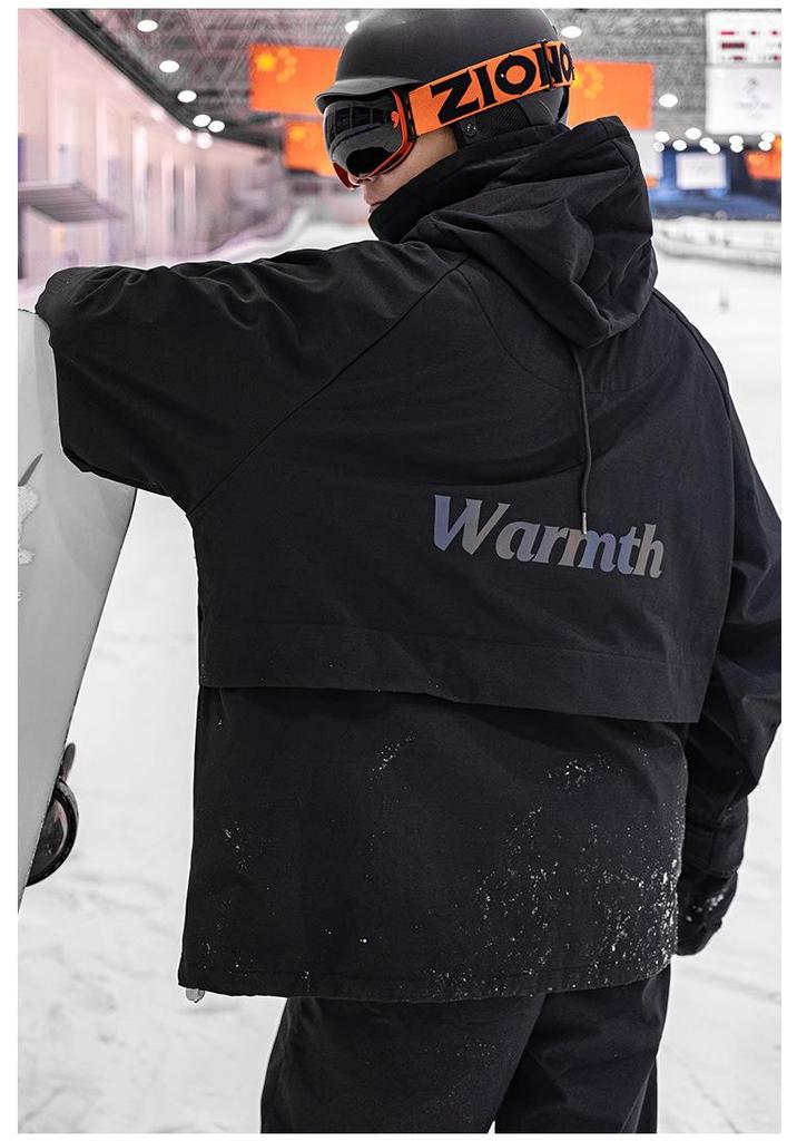 Ski Resort's Trendy Waterproof & Windproof Ski Suit Set for Men & Women, Fleece-Lined, Thickened, Plus Size, Warm