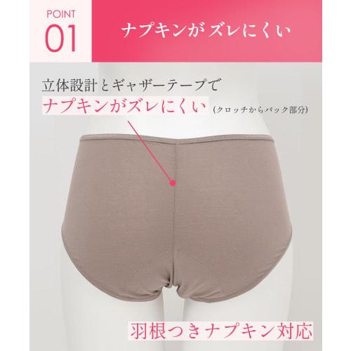 Wing/Wacoal Sanitary Shorts [Body Fabric: Organic Cotton Blend] Compatible with Winged Pads, Regular Length, Women's, EC8500, Sizes BL and L