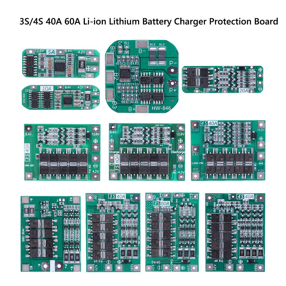 3S/4S 40A 60A Li-ion Lithium Battery Charger Protection Board 18650 BMS For Drill Motor 11.1V 12.6V/14.8V 16.8V Enhance/Balance
