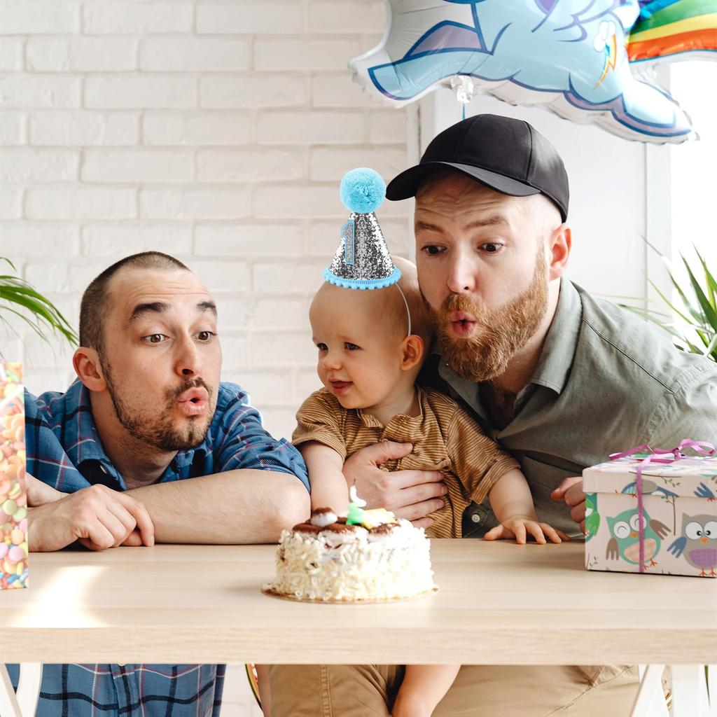 First Birthday Party Hat, Wool Felt Boho 1st Baby Party Hat Shining Decorative Birthday Accessories for Boy Girl Birthday Decorations Photo Booth