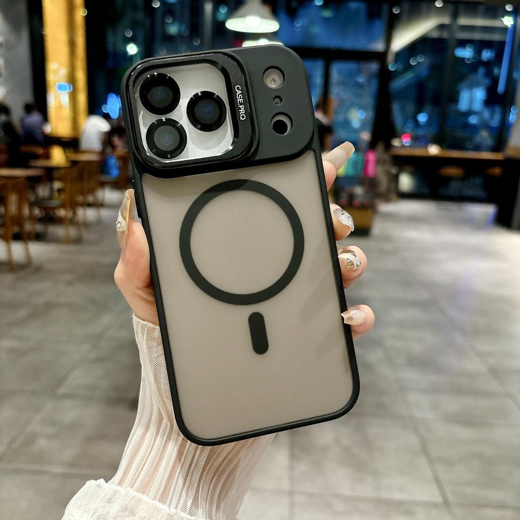 Compatible iPhone 17 Pro Max Lens Holder Case - Anti-slip Apple 16 PM Protective, Transparent Magnetic Design for Model 15.