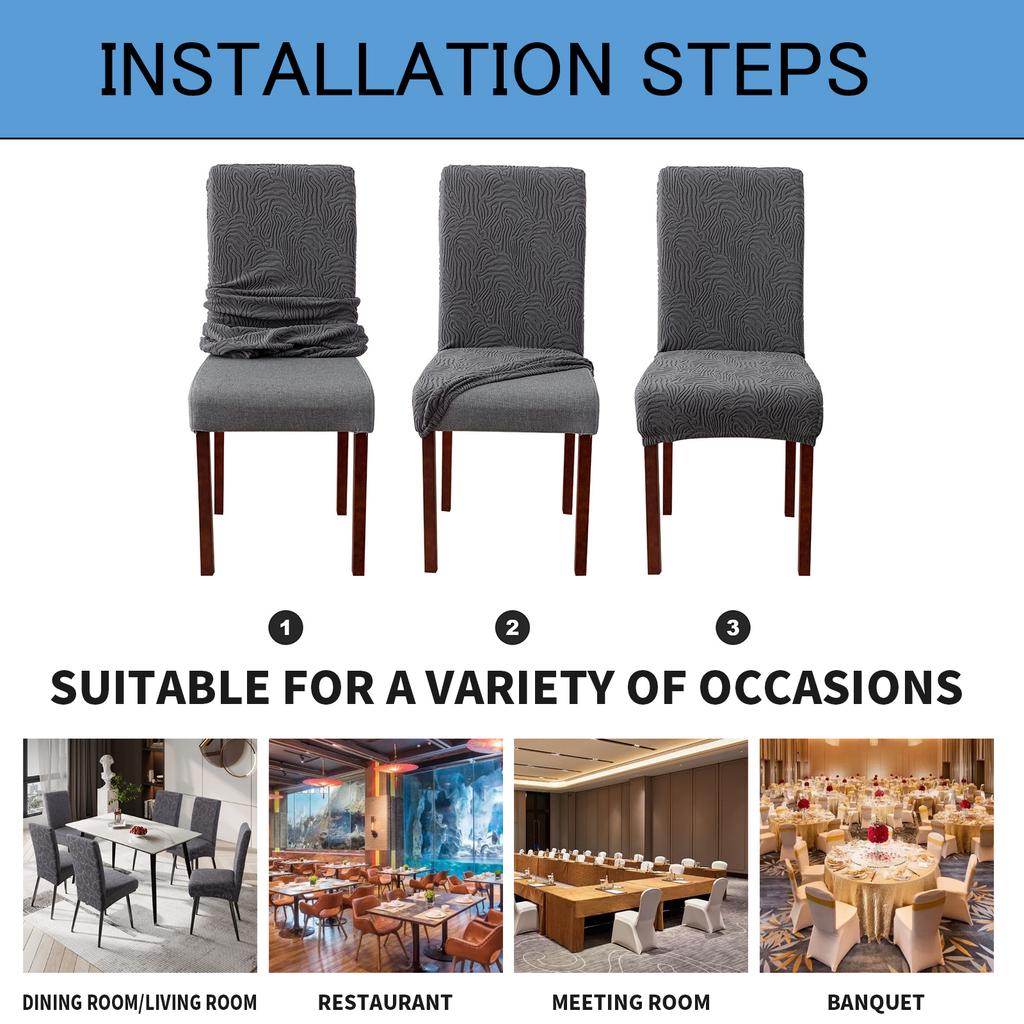 Genina Chair Covers Stretch Set Of 1/4/6 Waterproof Dust-proof Easy To Clean Apply To Dining Room Office Hotel Restaurant