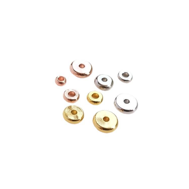 18K Gold Filled Weiße & Roségold Abstandshalter Perlen für DIY Armband Schmuckherstellung