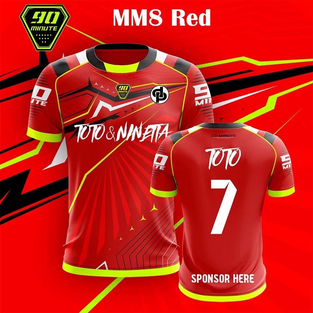 Summer New 90 Minutes Series MM8 Jerseys Football T-shirts Outdoor Sports Breathable Quick-drying Tops Crewneck Tees