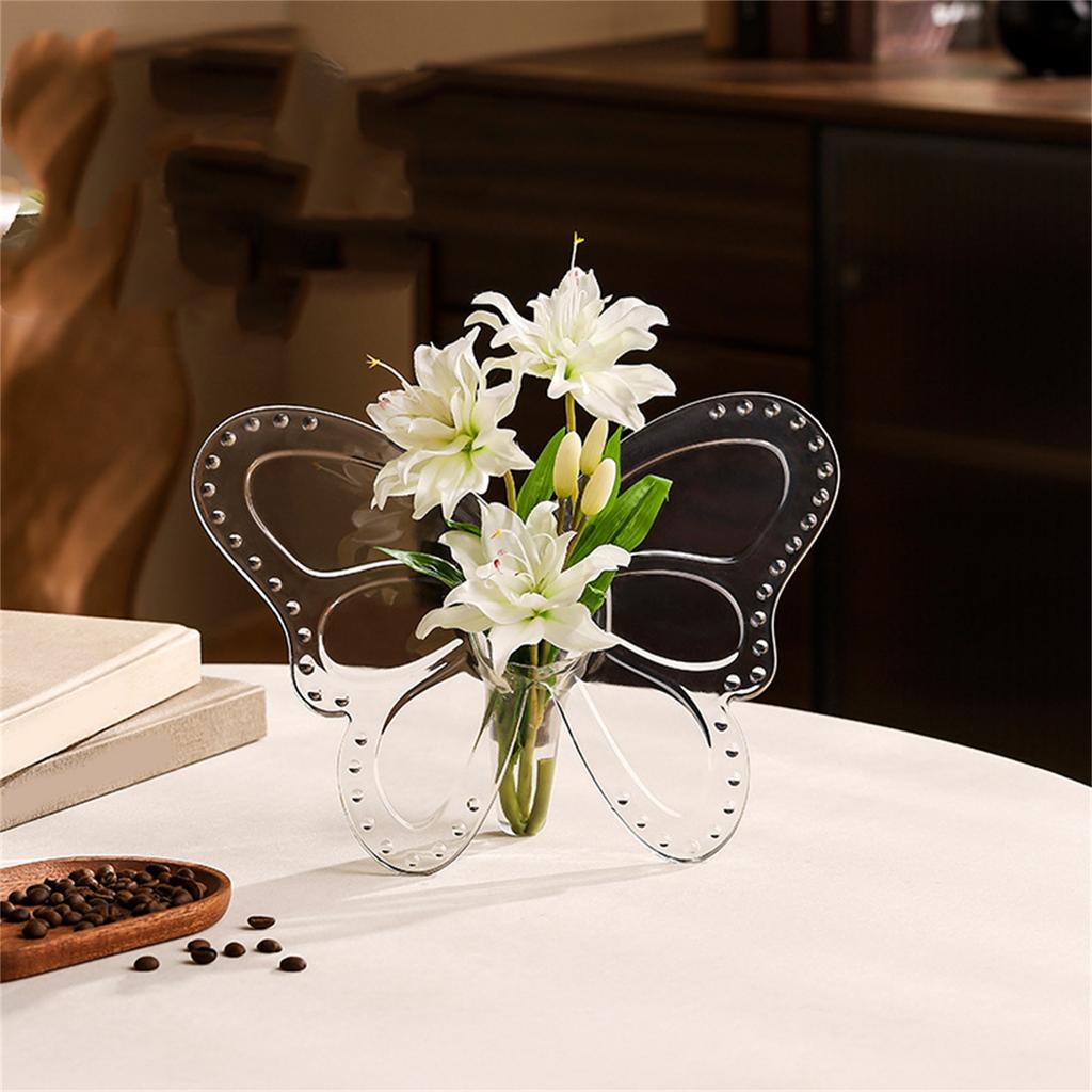 Acrylic Vase, Butterfly Photo Decoration, High-end Photo Decoration, Plastic Vase, Living Room Flower Arrangement, Living Room Decoration Decoration