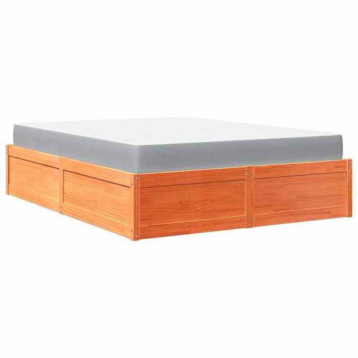Lit avec matelas - Maison Exclusive - 140x200 cm - Bois massif de pin - Design intemporel