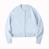 2025 Early Spring Women's Fashion Jacket Gentle Wind Lazy Soft Waxy Light Blue Knitted Sweater Jacket