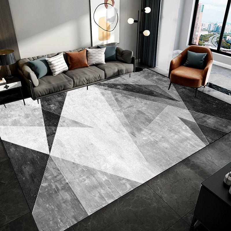 Nordic Black Grey Geometry Carpet for Living Room Home Sofa Area Non-slip Design Rugs Decoration Bedroom Bedside Soft Floor Mat