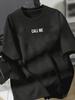 Black Cotton T-shirt with Printed Inscription