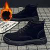 Men's Boots Outdoor Ankle Boots Autumn Winter Platform Casual Shoes British Style Retro High Top Shoes Lace-up Work Male Boots