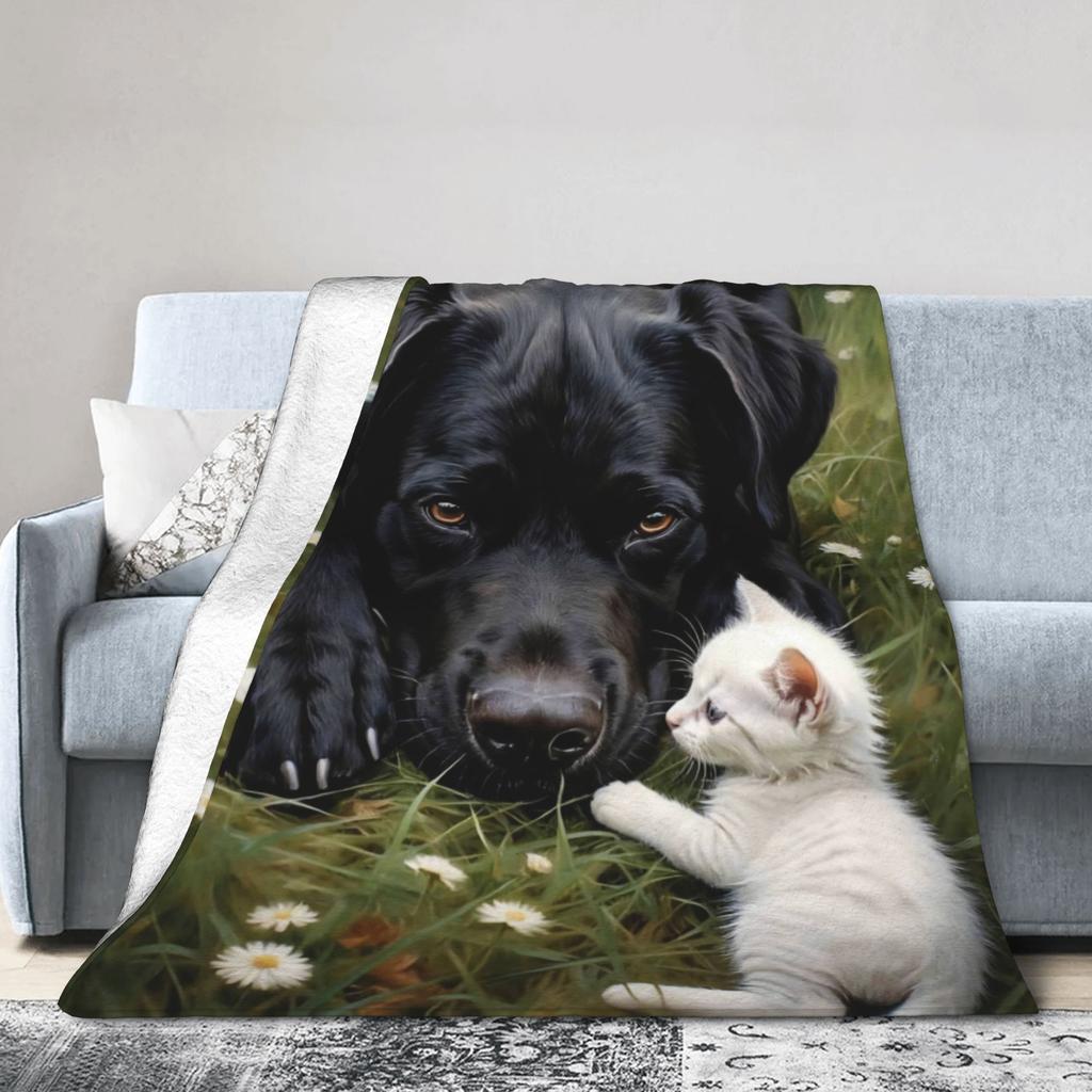 Funny Dog Selfie Flannel Blanket Winter  Super Soft Throw Blanket for Girls Boys Outdoor Comfortable Bedspread Sofa Bed Cover