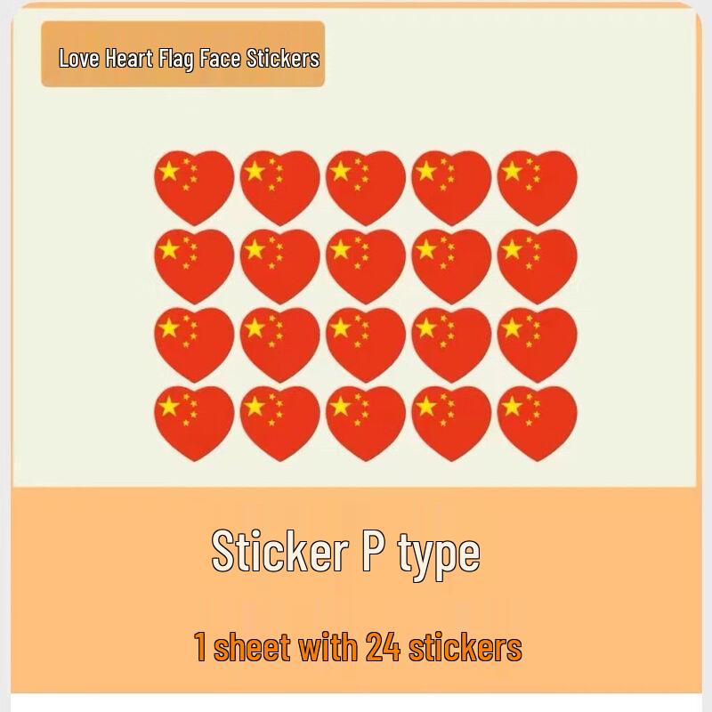 Patriotic Heart & Flag Face Stickers
