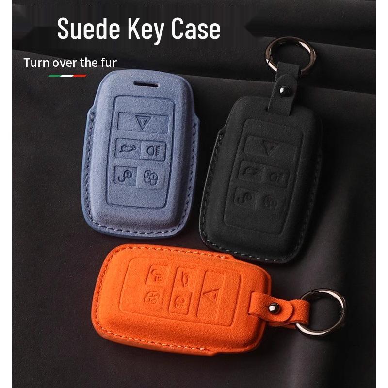 Nubuck Leather Key Case for Range Rover Models (Sport, Evoque, Defender, Discovery Sport, Velar, Freelander)
