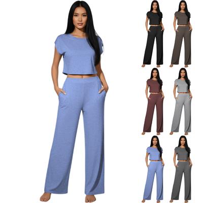 Women's Fashionable Casual Two-Piece Short-Sleeve Sports Suit