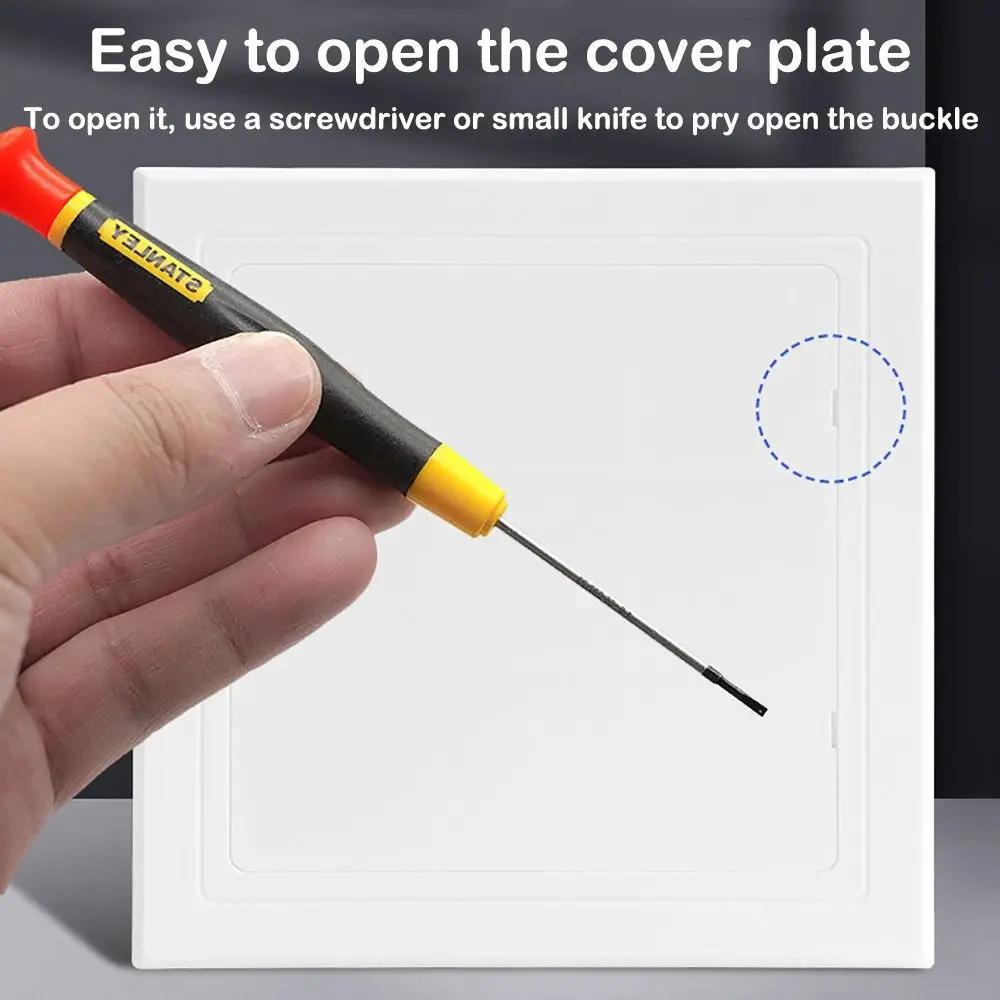 Self-adhesive Access Panel Door White Removable Opening Flap Cover Plate Plastic Hinged Access Hatch Doors Wall Ceiling