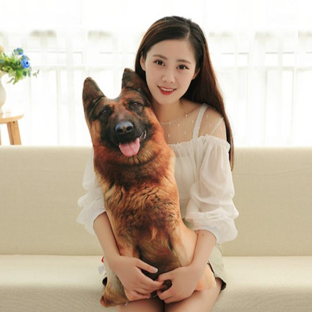 Husky Realistic Printed Dog Plush 3D Plush Animal Toys Fluffy Dog Pet Throw Pillow  Room Decor