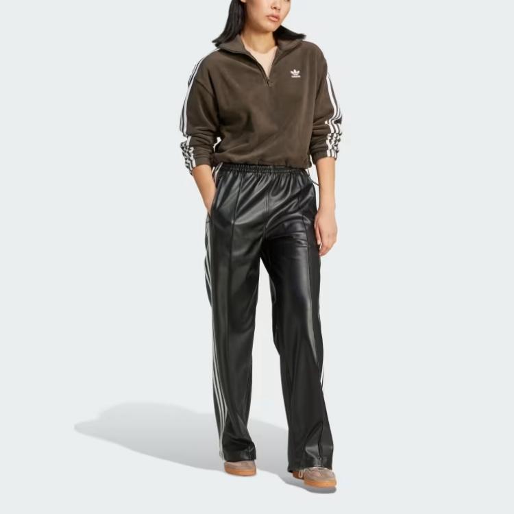 Adidas Originals Polar Fleece Loose Half-Zip Warm Lightweight Stand Collar Sweatshirt Women Sweatshirt Shadow-Olive IW3164