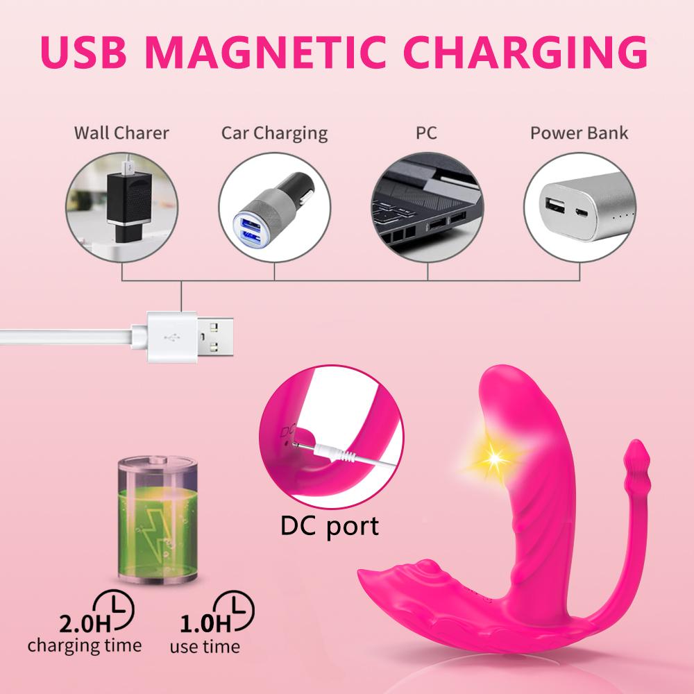 Wearable Dildo Vibrator Butterfly Clitoris Stimulator APP Control G-Spot Massager 9 Vibrating Modes Sex Toy for Women 's Panties