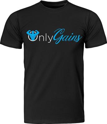 Only Gains Funny Fitness Gift Shirt for Guys Graphic Print Harajuku T Shirts Men Clothing Pure Cotton Breathable Sport Tee Tops