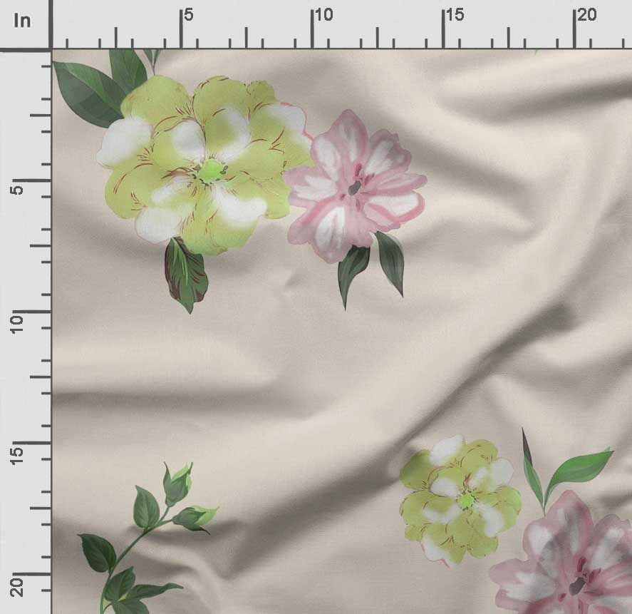 Soimoi Floral Print,  Cotton Cambric, Quilting Fabric Sold by The Yard 42 Inch Wide, Medium Weight Cotton Fabric, Sewing  Supplies,Blue &