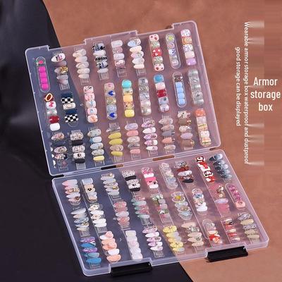 Nail Art Transparente Staubdichte Aufbewahrungsbox für Übungsnägel und Farbkarten-Display