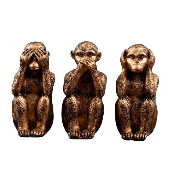 3 Wise Monkey Statue No Evil See No Evil Speak No Evil Resin Monkey