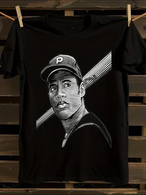 Roberto Clemente Baseball Graphic T-Shirt Mens Tshirt Womens Tshirts with Letters Print Short Sleeves T-Shirt Casual Street Tee Shirt Top