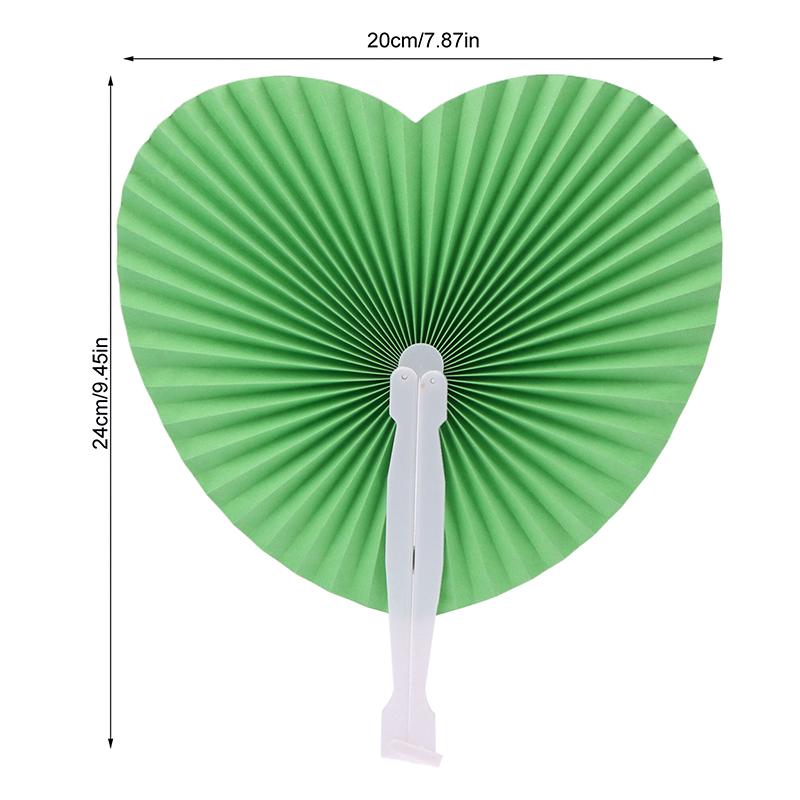 1Pc Wedding Heart-Shaped Paper Folding Fan For Birthday Party Souvenirs Anniversary Engagement Baby Baptisms Guest Gifts