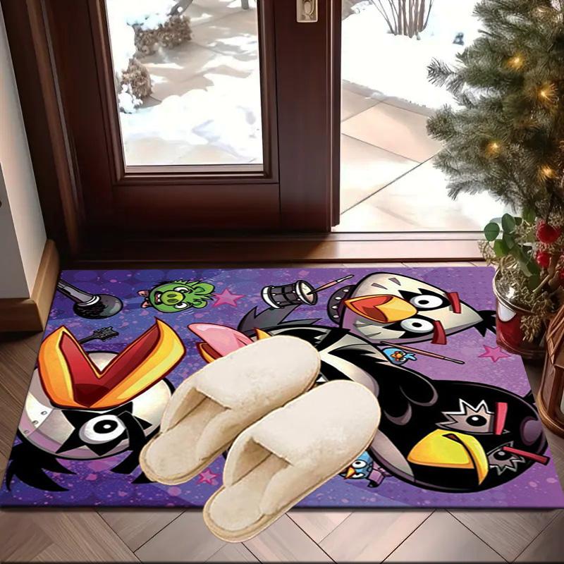 Red Birds Characters Collage Carpet, Chair Rug,Rug for Office Bedroom Living Rooms, Doormat Decor Fan Gift Christmas Gift