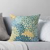 Modern Floral Prints, Teal and Yellow Throw Cushions & Pillows Without Core