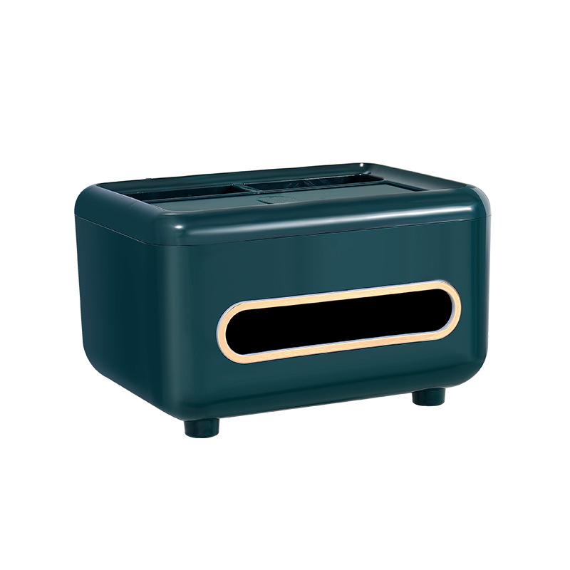 

Настольная коробка для салфеток Коробка для салфеток для гостиной Многофункциональный ящик для хранения пульта дистанционного управления Бытовое хранение салфеток темно-синий