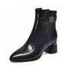 Spring and Autumn Square Heel Modern Boots Ankle-length 2024 Fashion Women's Shoes Pointed Toe Medium Heel Zipper Women's Boots
