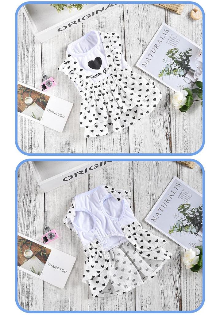 Heart Maid Princess Dress - Spring/Summer Thin Style for Small Dogs