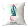 Office Chair Cushion Home Pillow Case Ins Plush Printed Pillow Case Green Plant Nordic Style Pillow