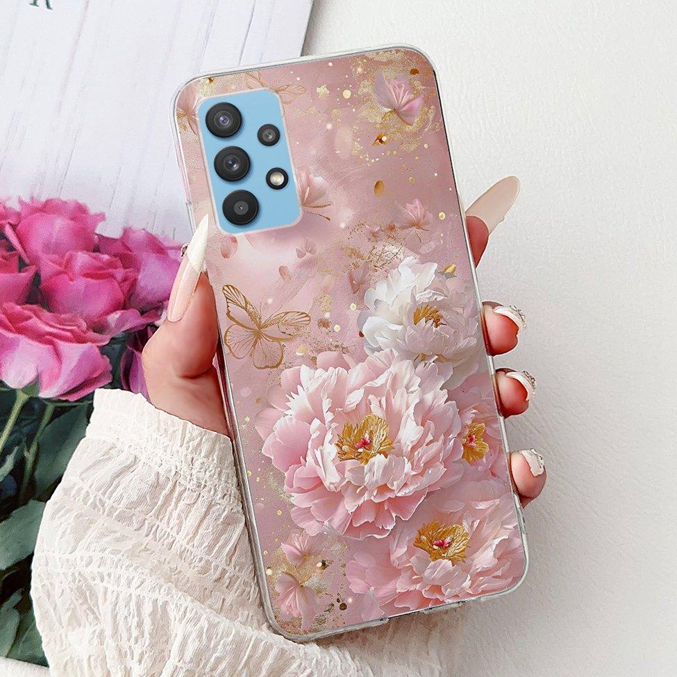 For Samsung A32 5G Case SM-A326B Clear Cute Cat Fashion Funny Painted Back Cover For Samsung Galaxy M32 5G Phone Case SM- M326B