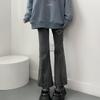 FiveFive Women Vintage Black Denim Flare Pants Streetwear High Waist Slim Mom Trouser Harajuku Y2K Pants