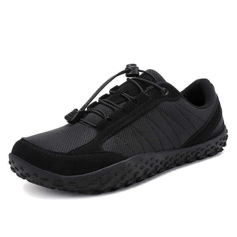 Large Size Wide Palm Shoes Barefoot Couple Big Head Lightweight Wear-resistant Hiking Shoes Rubber Insole Casual Sports Shoes