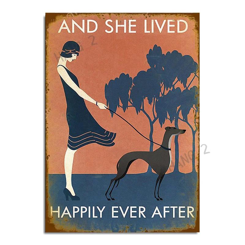 Schilder Blech Metall Poster Du hast gelächelt und ich habe mich verliebt Greyhound Hängeschilder für Zuhause Dekorative Plakette 8X12 oder 12x16 Zoll