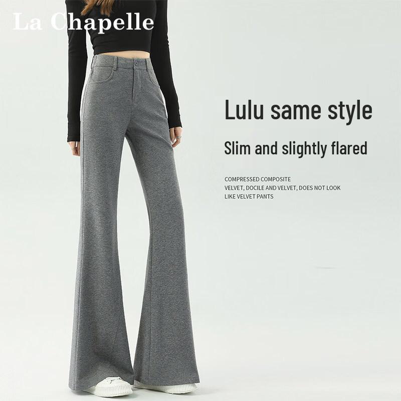 La Chapelle Women s High-Waisted Flared Knit Pants L