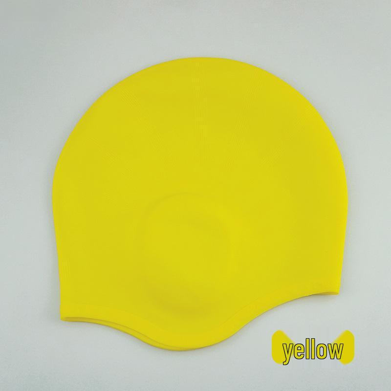 Long Hair Waterproof Silicone Swim Cap with Ear Protection for Men & Women