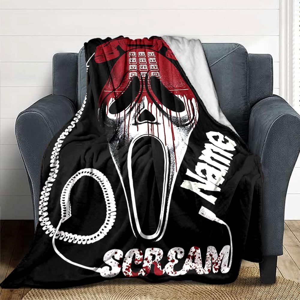 Custom Name Horror Movie Mashup blanket for Couch & Bed, Plush Cozy Fuzzy Blanket Super Soft & Warm Blankets for Fall and Winter. 0908133