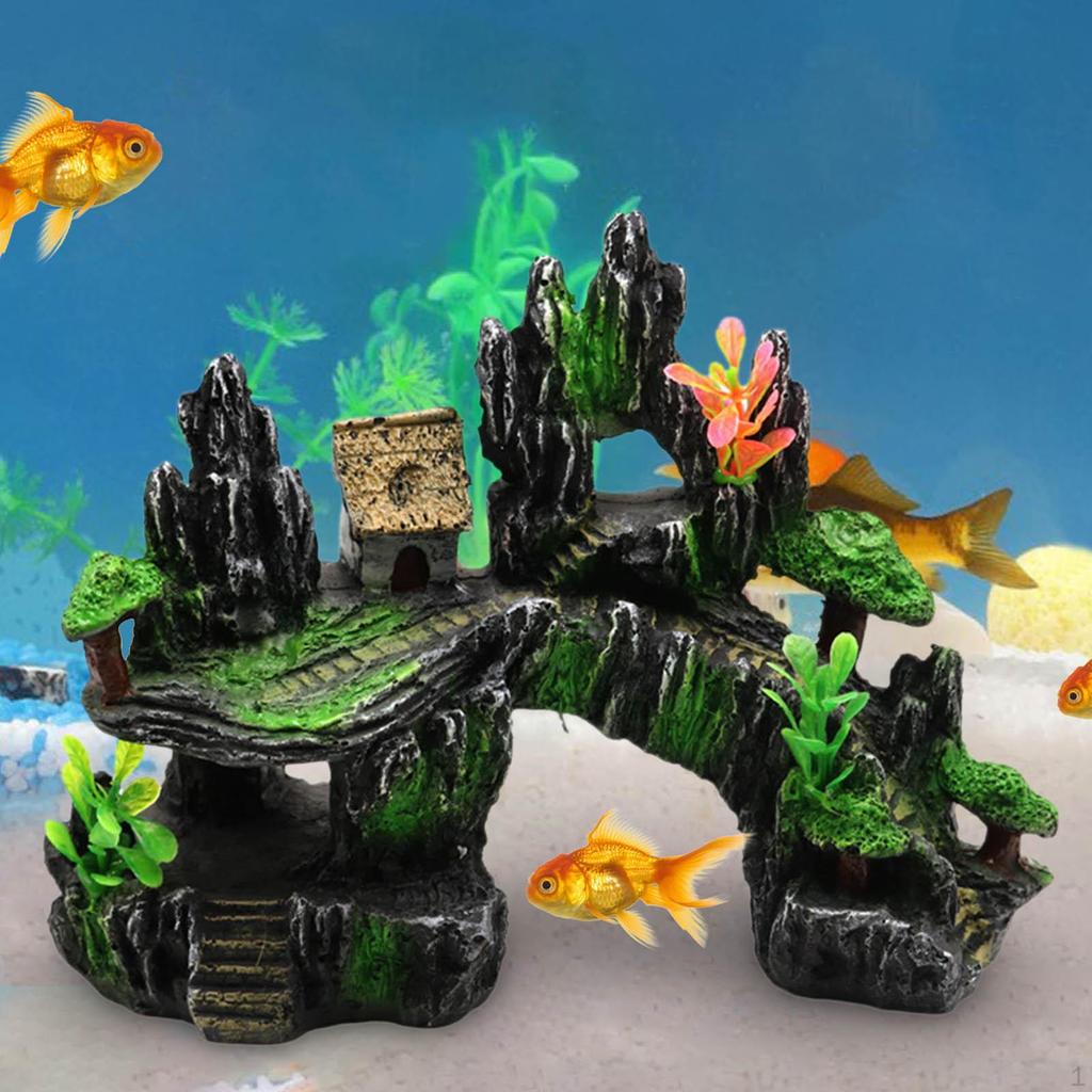 Aquarium Decoration Rockery Mountain View Stone Ornament Figurine Multifunctional Fish Tank Decor