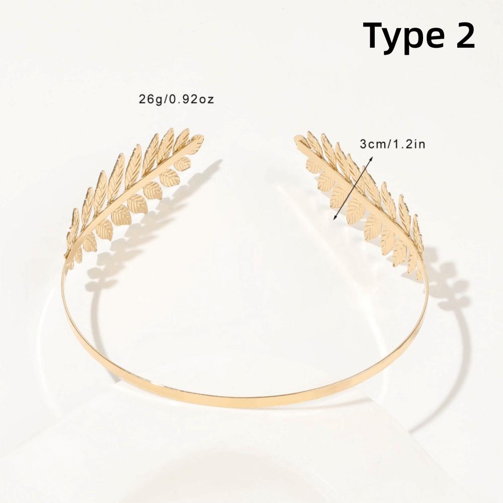 Bridal Accessories Gold Leaves Tiara Korean Style Wedding Tiara Bridal Headpiece for Women Girls 2