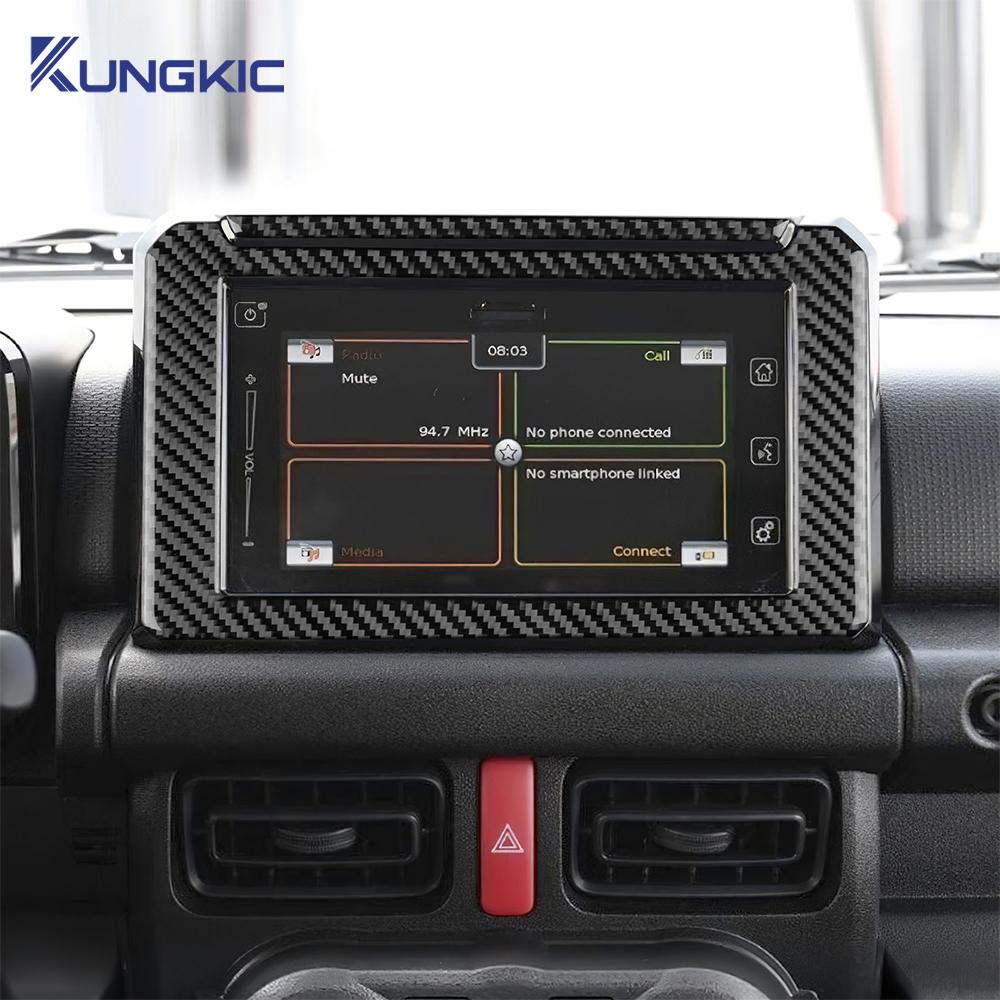 Real Soft Carbon Fiber Sticker For Suzuki Jimny 2019 2020 2025 2025 2025 2025 2025 LHD RHD Car Central Control Screen Frame Trim