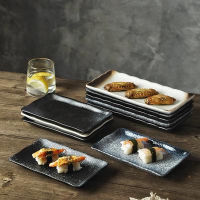 Rechteckige Wellenplatte Sushiplatte Große Größe Gegrillte Flügelplatte Haushalt Japanisches Dessert Flach Gegrilltes Fleisch Restaurant