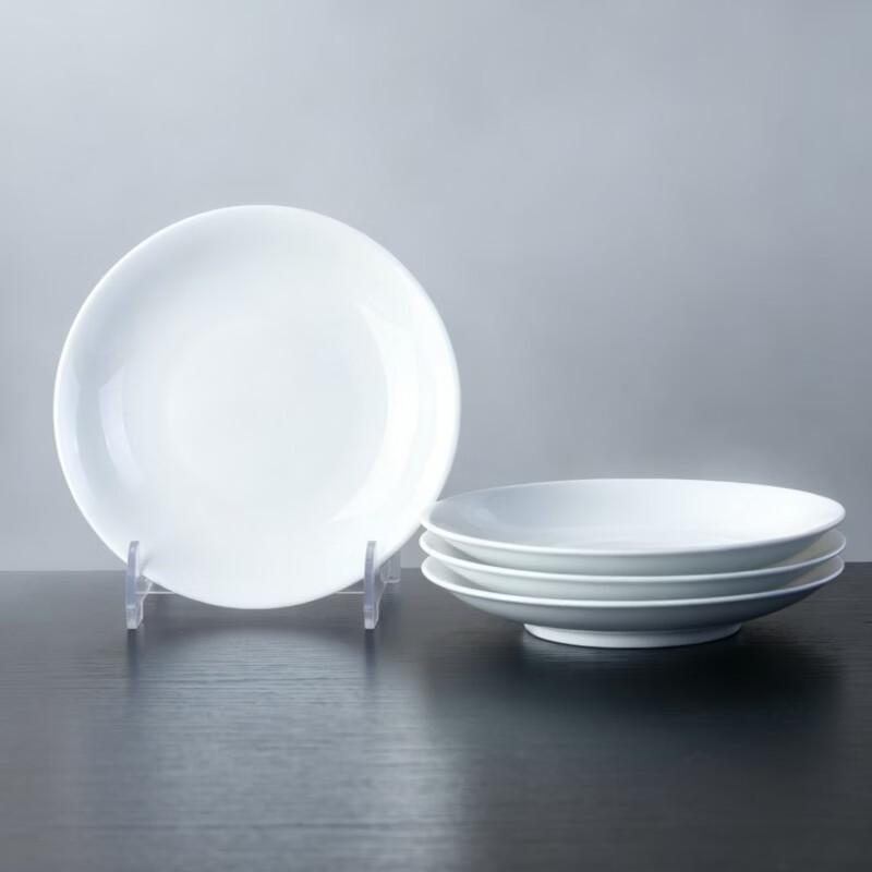 Hao Ya Jingdezhen 6-inch White Porcelain Round Plates - Set of 4