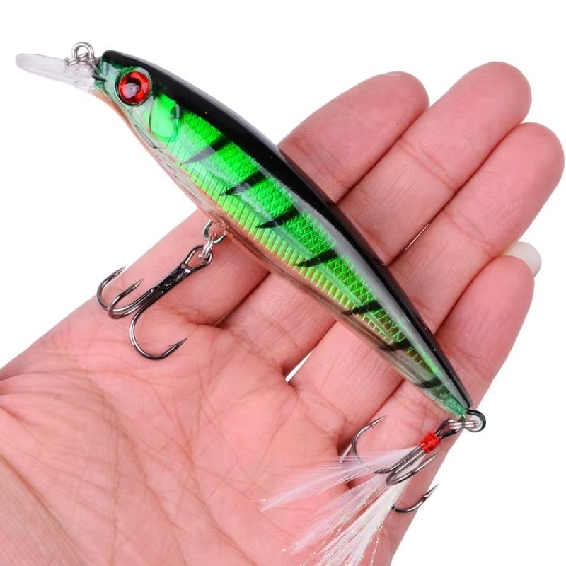 

1PC Fishing Lures Crankbait Wobblers Perch 3D Eyes Artificial Hard Bait Pike Carp Bass Floating Swimbait Pesca 11cm/13.5g 130mm