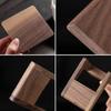 6Pcs Wooden Coaster Set with Holder Square Wood Coasters for Drinks Tea Coffee Cup Mats Mug Coaster Placemats Table Accessories