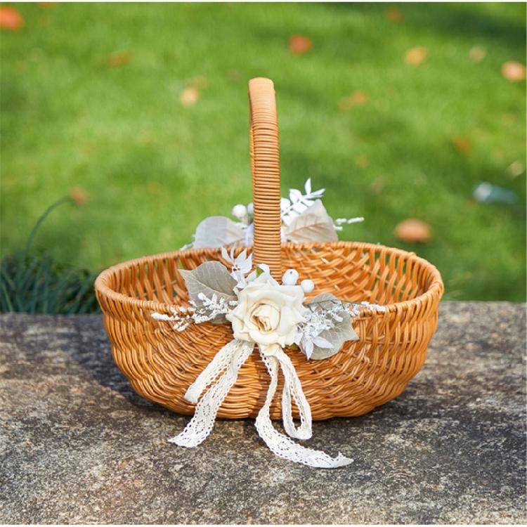 Handwoven Rattan Storage Basket Practical and Easy To Clean Basket for Organization Delicate Woven Container